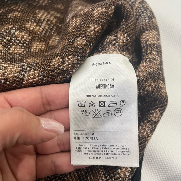 RED VALENTINO Leopard Print Long Sleeve Mini Sweater Dress Size M - Picture 10 of 10